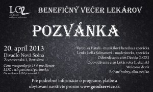 Pozvánka na večierok lekárov 2013